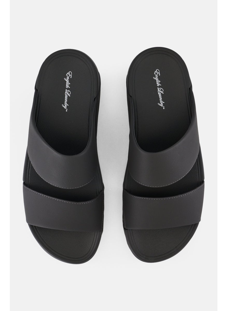 Men Slip On Sandals, Dark Grey