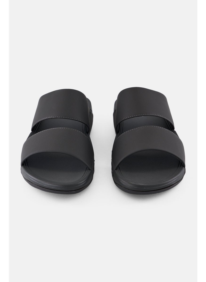 Men Slip On Sandals, Dark Grey