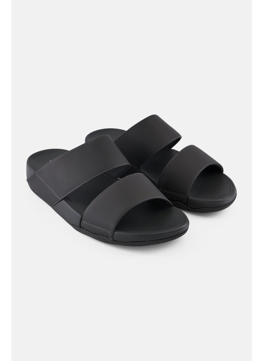 Men Slip On Sandals, Dark Grey