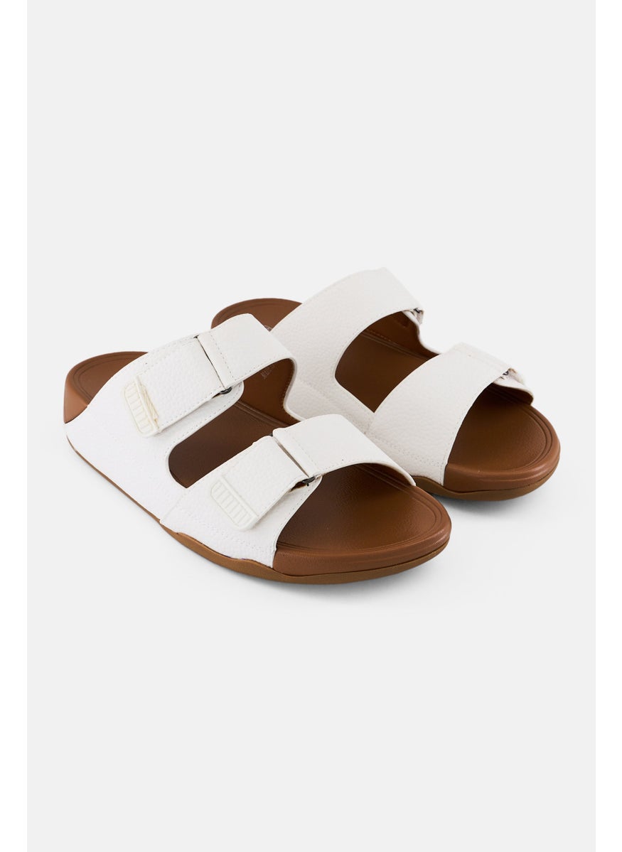 Men 2 Strap Slip On Arabic Sandals, White
