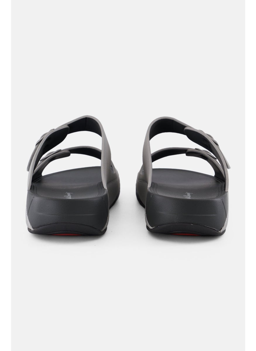 Men 2 Strap Slip On Arabic Sandals, Light Grey