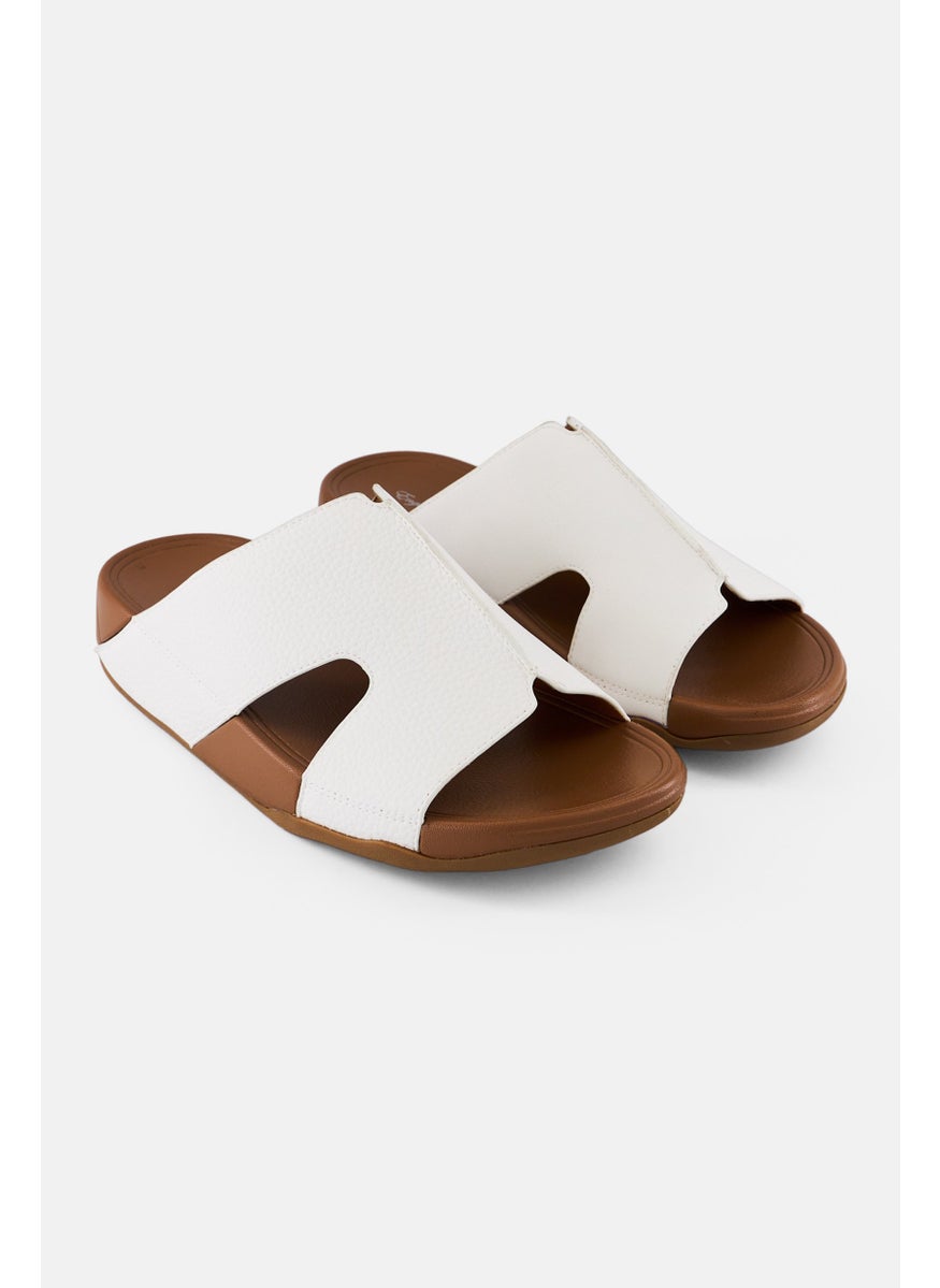 Men Slip On Arabic Sandals, White