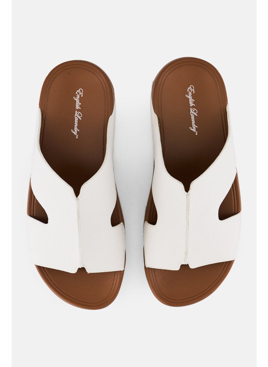 Men Slip On Arabic Sandals, White