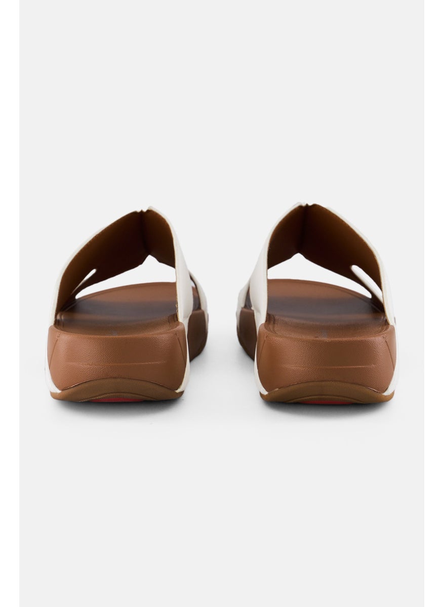 Men Slip On Arabic Sandals, White