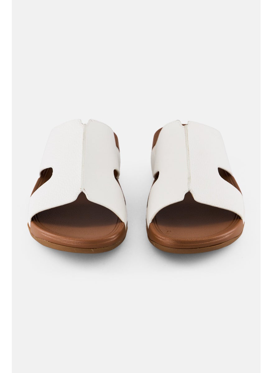 Men Slip On Arabic Sandals, White