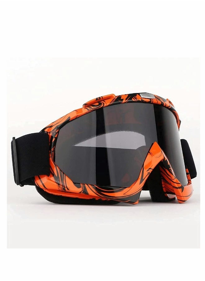 Anti-Fog Motorcycle Goggles for Adults & Youth - Bendable, Dustproof, Scratch-Resistant Eyewear with Adjustable Strap for ATV & Dirt Bike Riding (Transparent Lens)