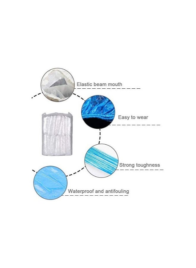 Disposable Waterproof Arm Sleeve Covers - 100 Pack Plastic Oversleeves with Elastic Cuffs for Protection Against Dirt and Stains