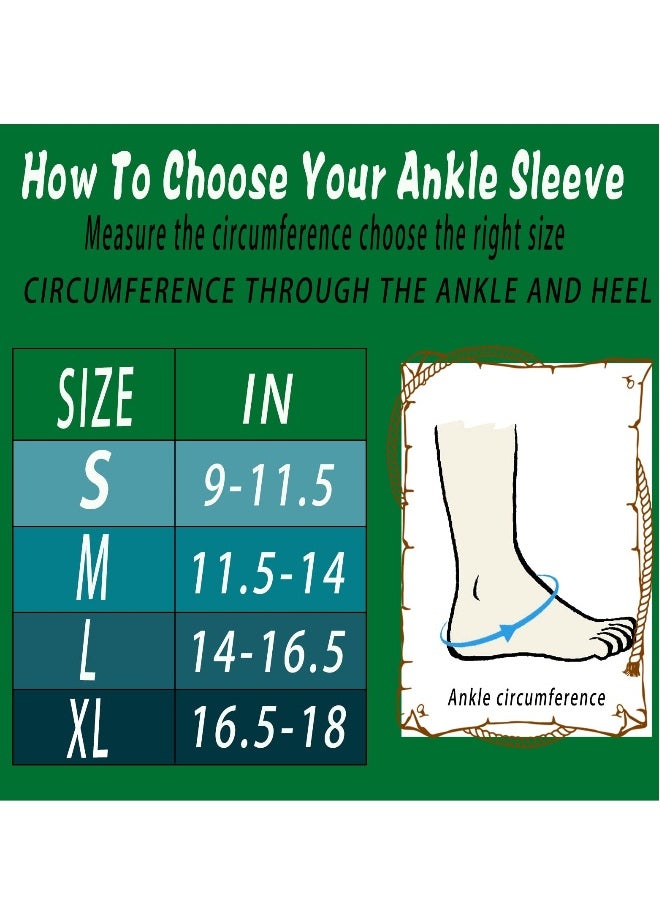 Ankle Compression Sleeve Plantar Fasciitis Socks for Women and Men, Ankle Brace Foot Socks Achilles Tendonitis for Plantar Fasciitis Stabilizer and Compression Sleeve 1Pair Black Medium