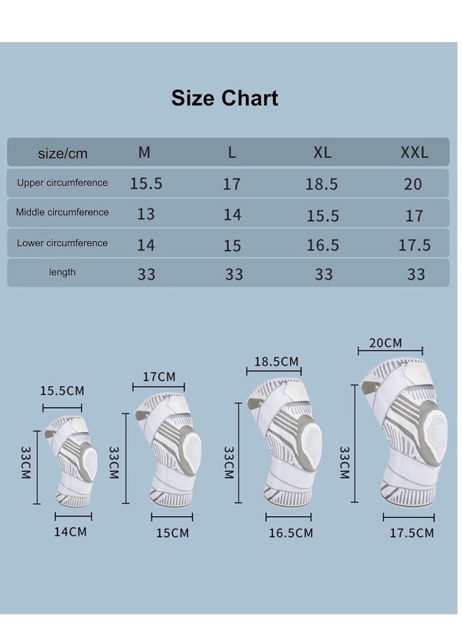 Knee Brace, Soft Breathable Knee Sleeve, Knee Braces for Knee Pain Knitted, Knee Compression Sleeve Support for Men and Women, Running, Fitness, Weightlifting, Arthritis, ACL Torn Meniscus, White 1Pcs