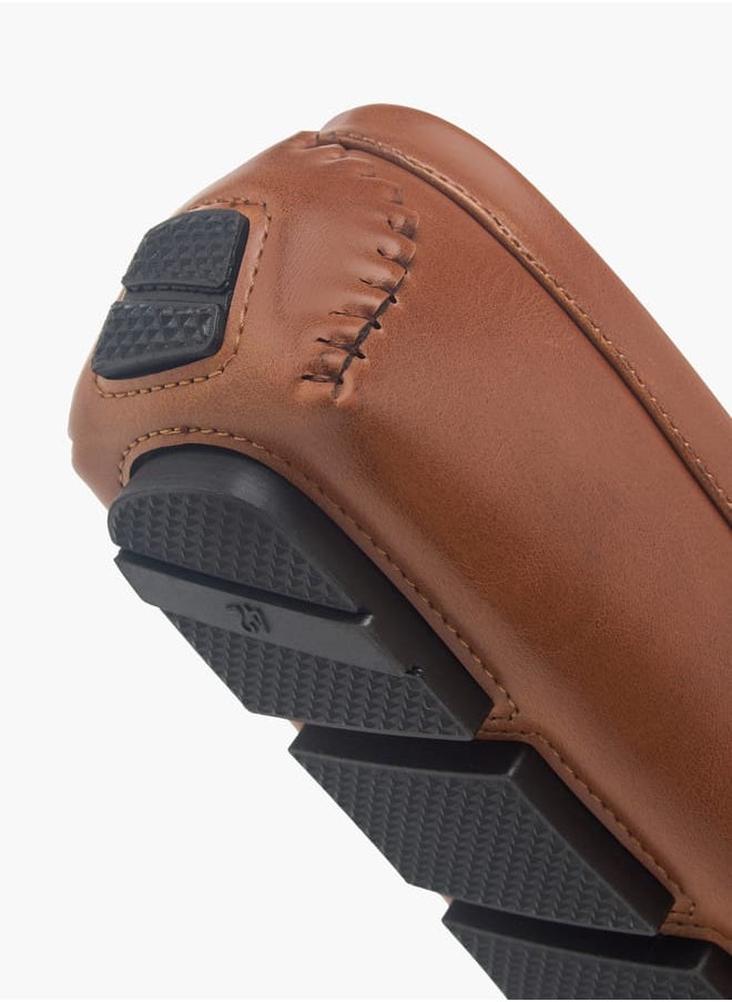 Men's Monogram Textured Slip-On Moccasins