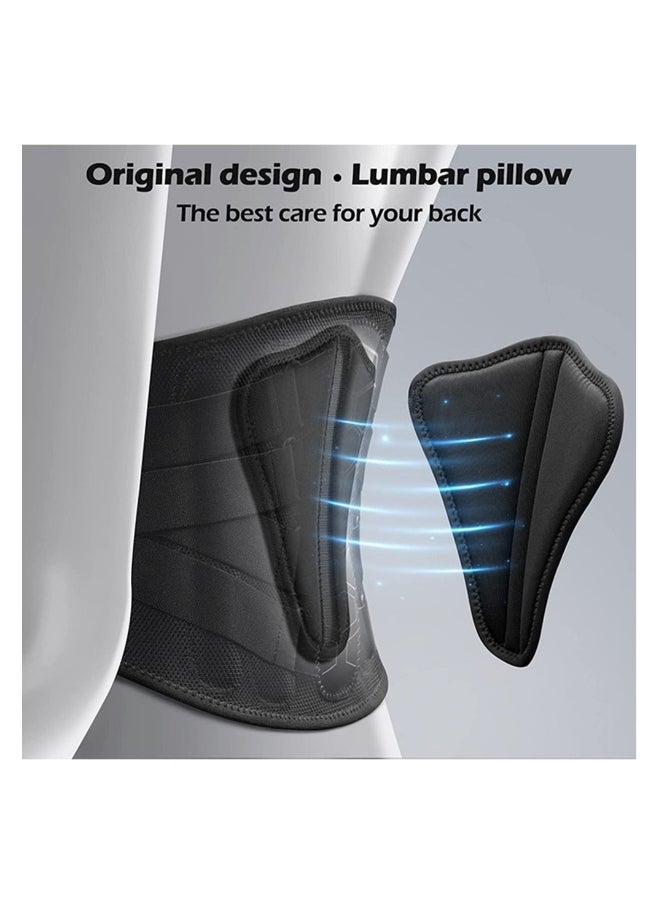SYOSI Back Brace for Lower Back Pain Relief with Pulley System Lumbar Support Belt with Lumbar Pad Ergonomic Design and Soft Breathable 3D Knit Material for Herniated Disc Sciatica for Men Women, L