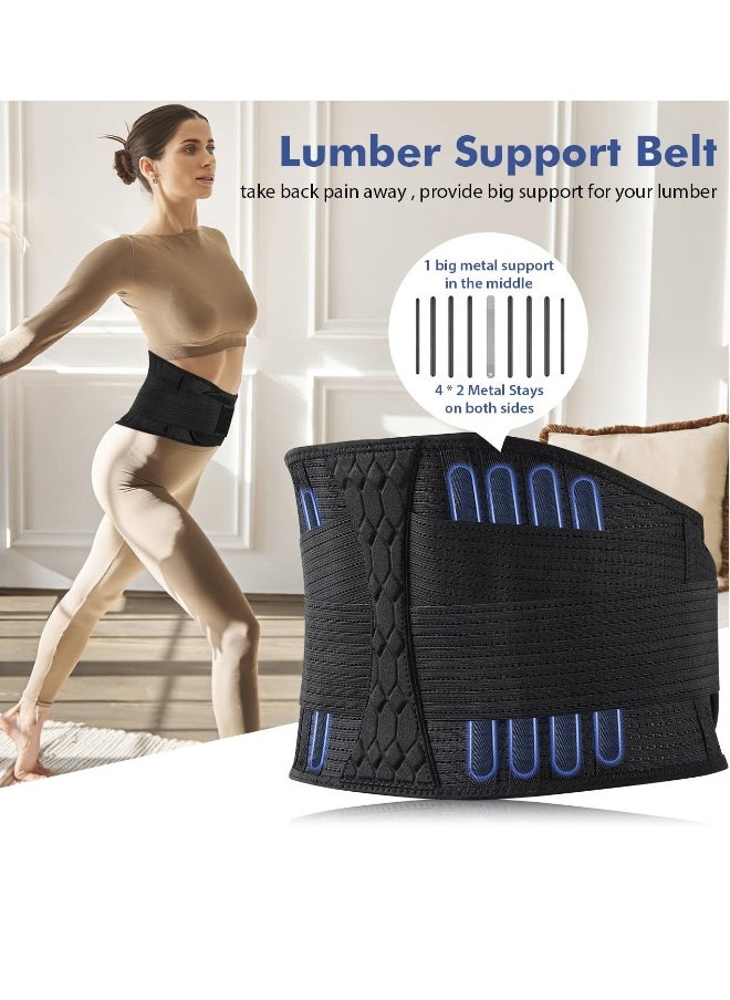 Adjustable Elastic Lumbar Support Belt for Compression and Muscle Relaxation, Breathable Design for Easy Wear and Removal, Ideal for Movement and Lumbar Protection (Size L)
