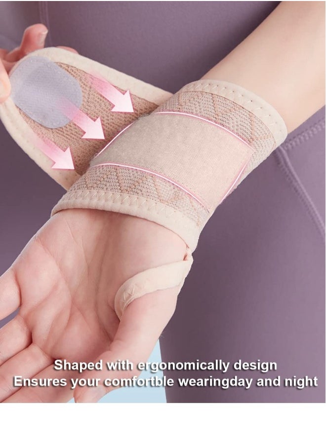 2 Pack Wrist Brace Wrist Wraps for Women, Carpal Tunnel Wrist Brace Wrist Straps for Weightlifting, Thumb Brace Wrist Bands Wrist Support Carpal Tunnel Relief Wrist Brace for Carpal Tunnel