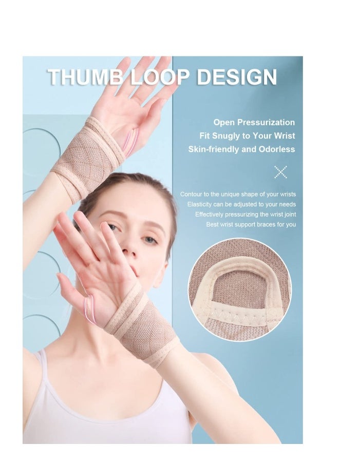 2 Pack Wrist Brace Wrist Wraps for Women, Carpal Tunnel Wrist Brace Wrist Straps for Weightlifting, Thumb Brace Wrist Bands Wrist Support Carpal Tunnel Relief Wrist Brace for Carpal Tunnel