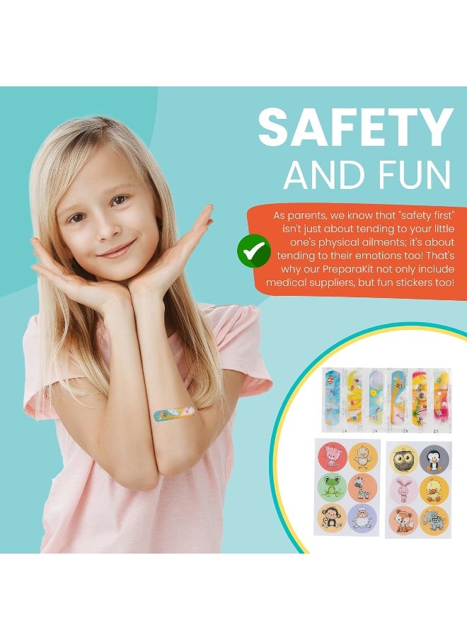 Travel and Baby First Aid Kit - Mom First Aid Kits! Mini Compact Kit with 50 Essentials for Diaper Bag or Purse - Small First Aid Kit for Emergency, Camping, Hiking, Car, or Home [Kid Joy]