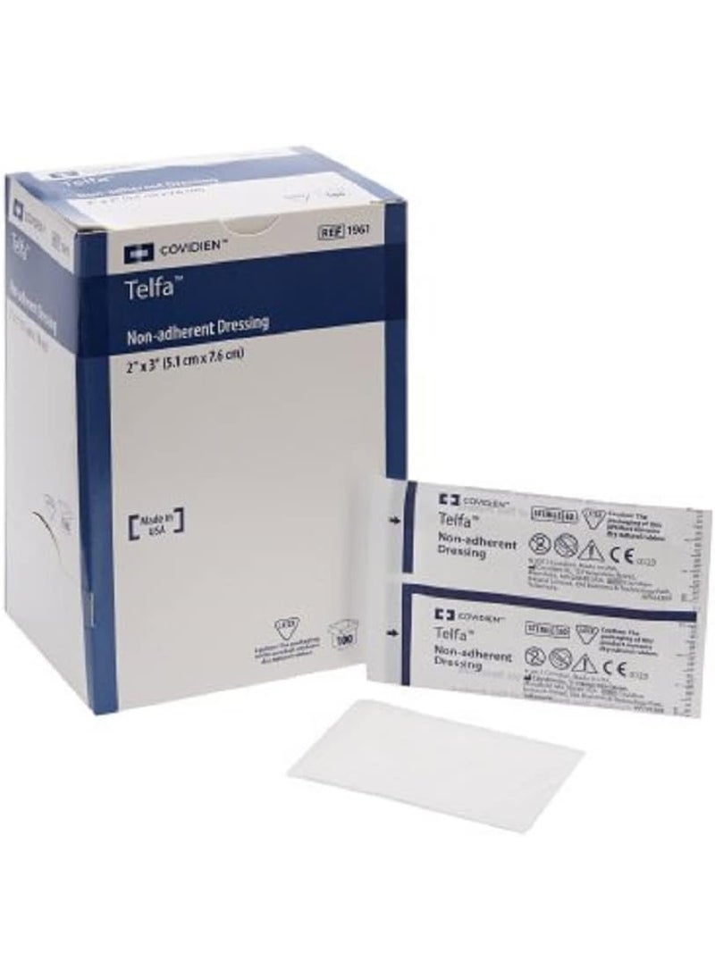 Kendall Telfa Ouchless Non-Adherent Dressings - Sterile - 2X3 - Box of 100 - Model 1961