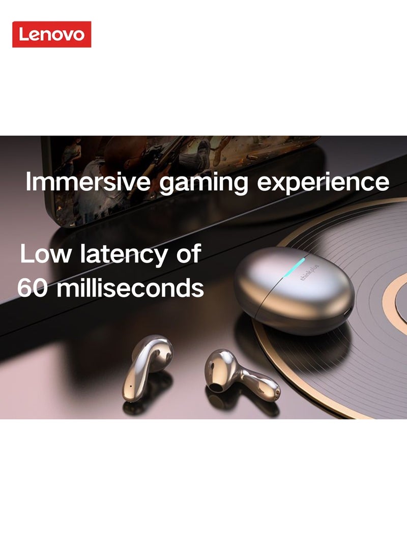 LP48- True Wireless Earphones with 13mm Drivers, 25-Hour Battery, Comfortable Semi-In-Ear Design, Low Latency Gaming Mode, and Bluetooth 5.4 grey