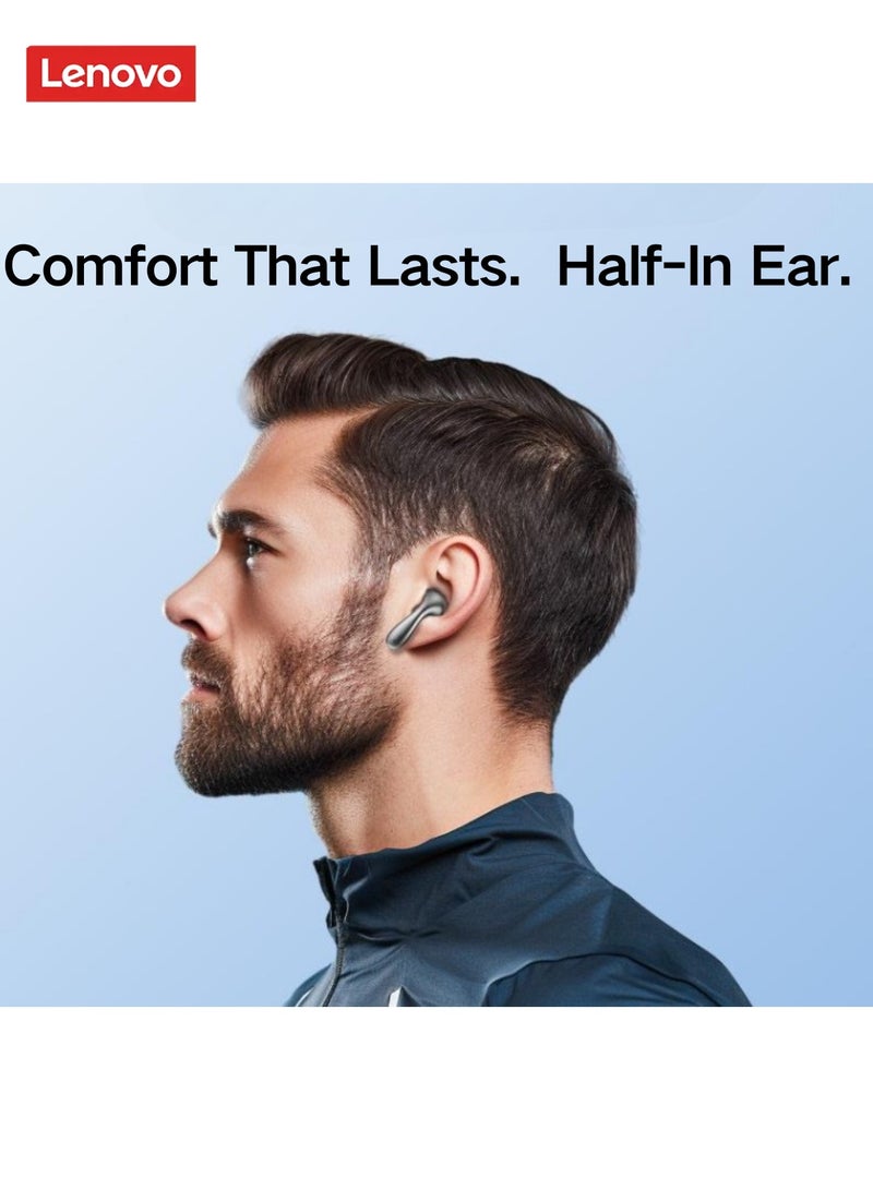 LP48- True Wireless Earphones with 13mm Drivers, 25-Hour Battery, Comfortable Semi-In-Ear Design, Low Latency Gaming Mode, and Bluetooth 5.4 grey