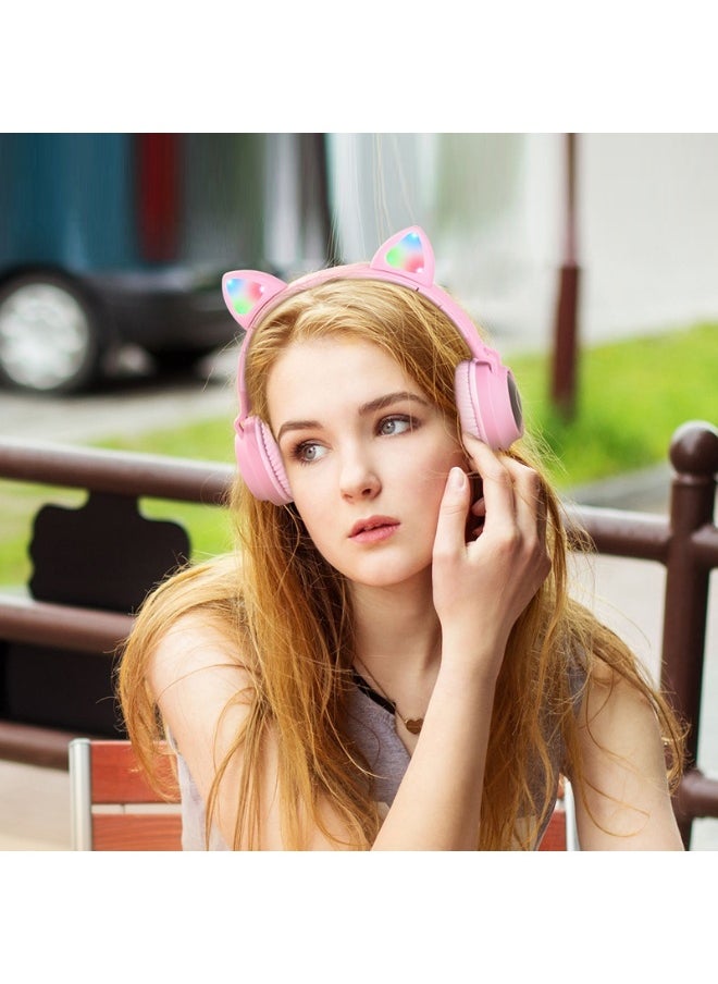 Bluetooth 5.0 Cat Ear Headphones with TF Card and AUX - Model W27