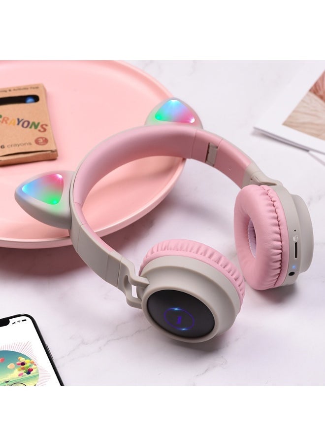 Bluetooth 5.0 Cat Ear Headphones with TF Card and AUX - Model W27