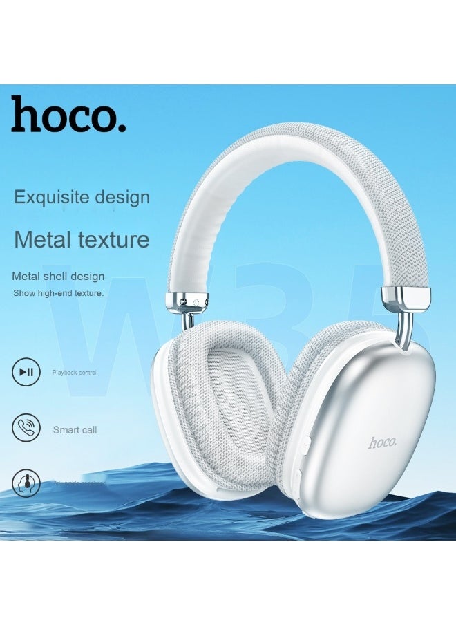 W35 Yueze Bluetooth Over-Ear Headphones - 40 Hours of Super Long Battery Life for Music and Running