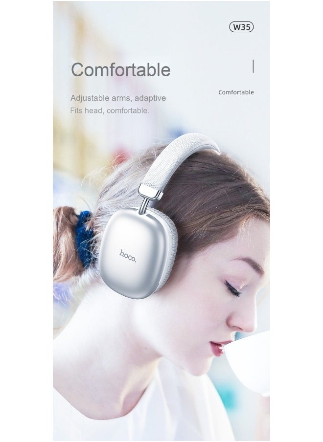 W35 Yueze Bluetooth Over-Ear Headphones - 40 Hours of Super Long Battery Life for Music and Running