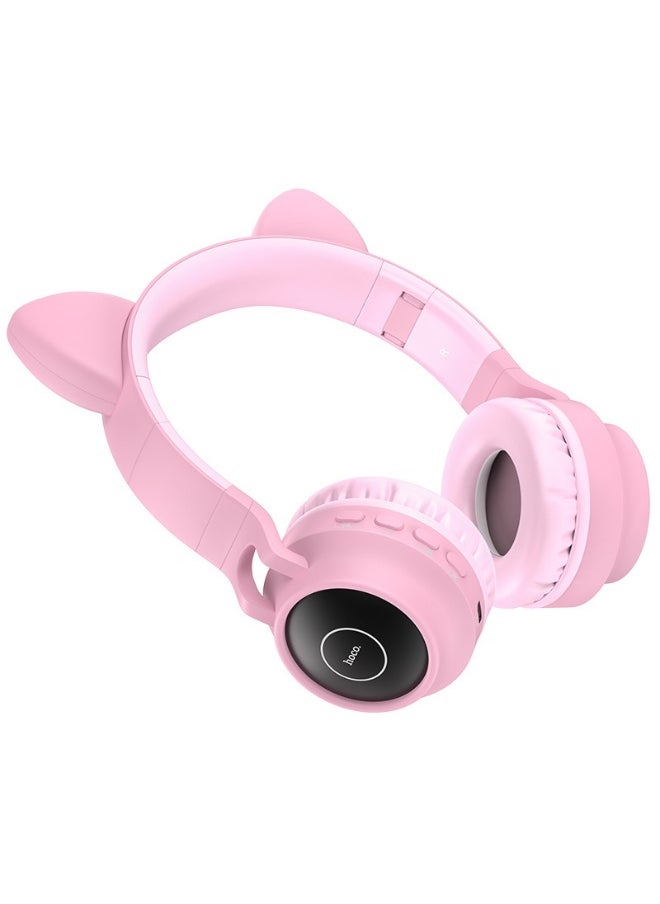 Bluetooth 5.0 W27 Cat Ear Headphones with TF Card and AUX Connectivity