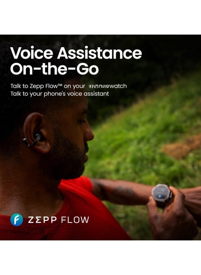 Up Headphones OWS Open Ear Wireless Earbuds with Bluetooth 5.3, Easy Touch Control, IPX 4 Water Resistant, AI Background Noise Reduction,Earphones Orginal Black