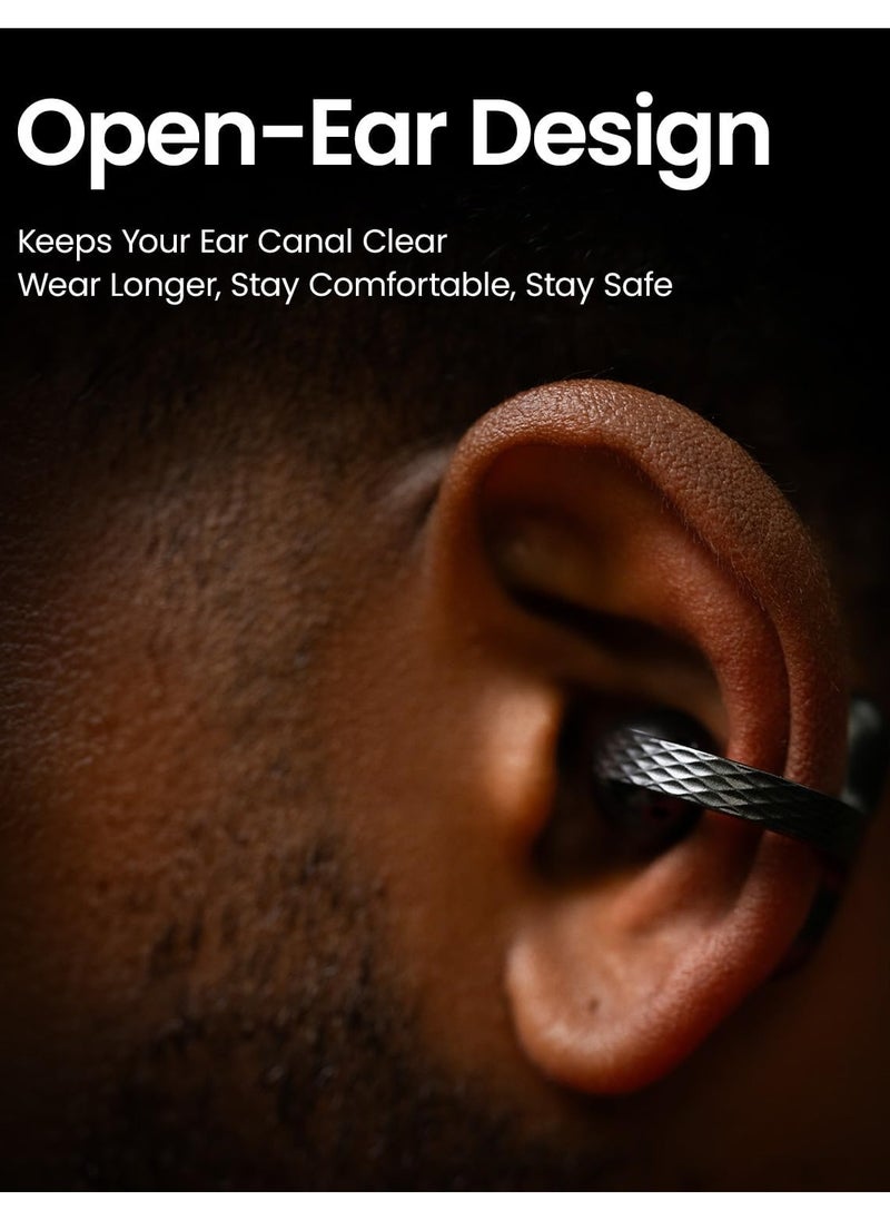 Up Headphones OWS Open Ear Wireless Earbuds with Bluetooth 5.3, Easy Touch Control, IPX 4 Water Resistant, AI Background Noise Reduction,Earphones Orginal Black