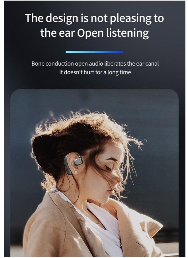 One Ear Headset Open Ear Air-Bone Conduction Headphones Wireless Bluetooth Headset Earpiece with Microphone for Cell Phones 30H Playtime Air-Bone Conducting Ear Piece Earphones for Sports Work