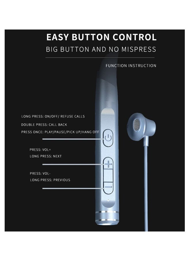 Wireless Neckband Bluetooth Headphones with Microphone Waterproof Noise Cancelling Earbuds 120H Playtime for Sports Running Cycling