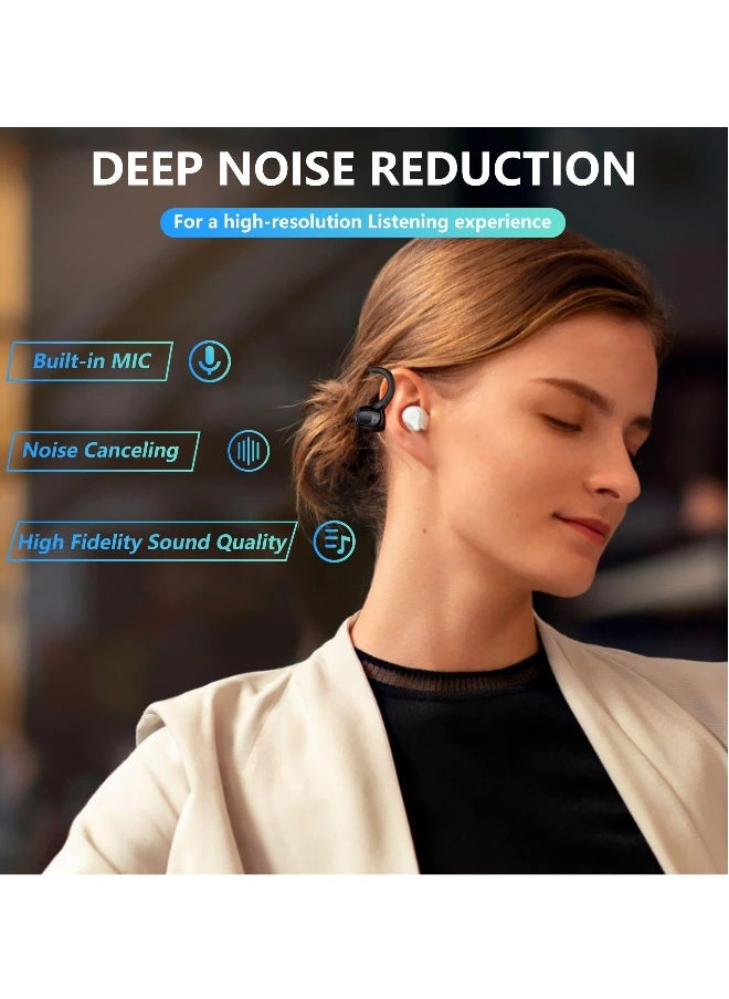 Bluetooth Headset, Wireless Bluetooth Earpiece V5.2 Headphones with Mic Noise Canceling In Ear Bluetooth Headset Earphones Earbuds for Business Office Driving Black