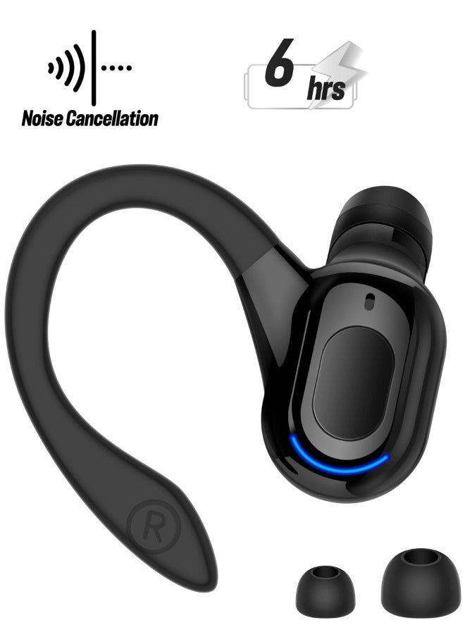 Bluetooth Headset, Wireless Bluetooth Earpiece V5.2 Headphones with Mic Noise Canceling In Ear Bluetooth Headset Earphones Earbuds for Business Office Driving Black