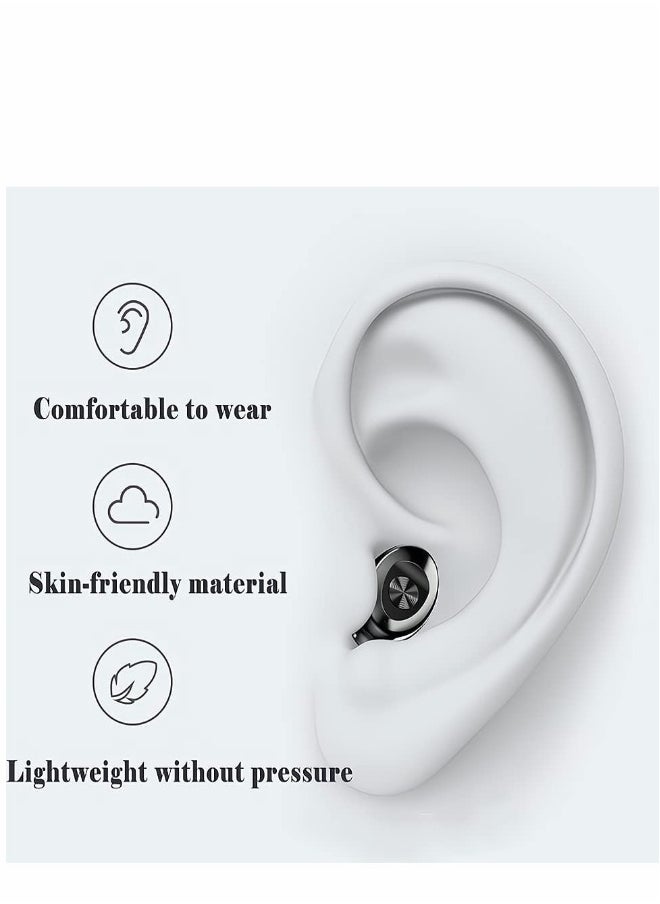 Wireless Bluetooth Earbuds, Bluetooth Earphone, Stereo Wireless Earbuds with Charging Case, IPX6 Waterproof Auto Charging Headphones in Ear Built in Mic Headset LED Battery Display for Sports (Black)