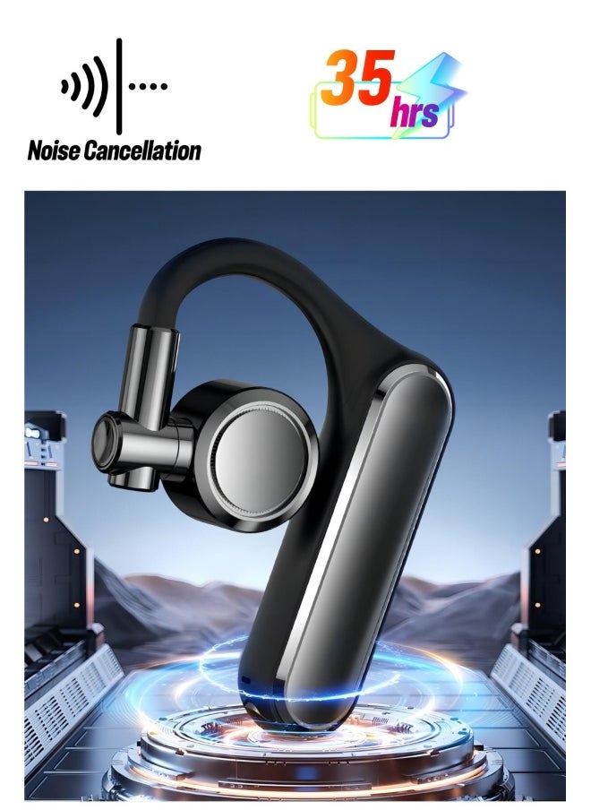 Bluetooth earpiece V5.4 Single Ear Bluetooth Headset, with Noise Cancellation and Microphone Compatible, Talk time of 35 Hours Bluetooth Phone Headset, Available for iPhone and Android. (Z8)
