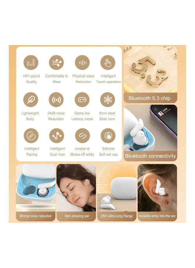 Wireless Bluetooth Sleep Earbuds for Side Sleepers - Soft, Noise Cancelling Tiny Headphones for Comfortable Sleeping - Ideal for Restful Nights (1 Pack)