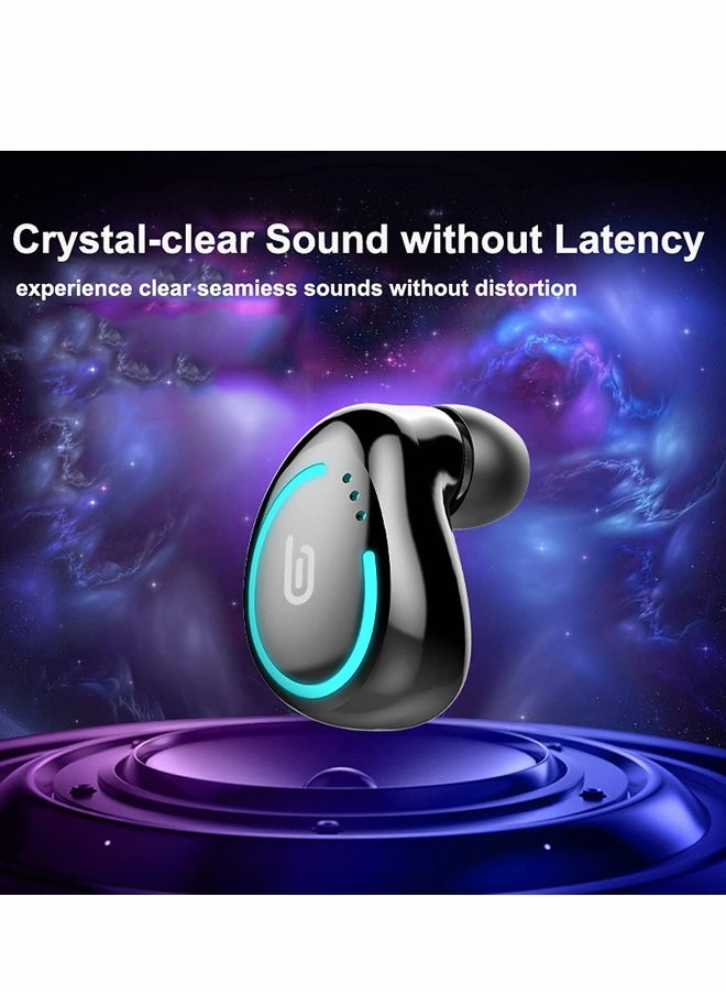 Single Bluetooth Earbud Mini Invisible Bluetooth Wireless Hidden Headphone for Work Music Relax Painless for Android Blue Tooth in-Ear Noise Cancelling HD Sound Quality Fast Pairing IPX7 Waterproof