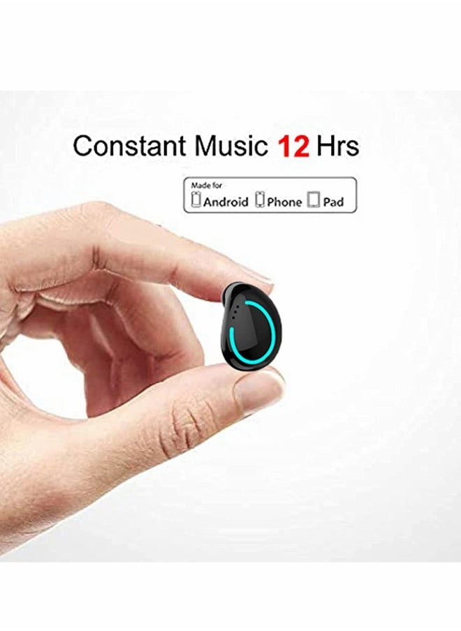 Single Bluetooth Earbud Mini Invisible Bluetooth Wireless Hidden Headphone for Work Music Relax Painless for Android Blue Tooth in-Ear Noise Cancelling HD Sound Quality Fast Pairing IPX7 Waterproof