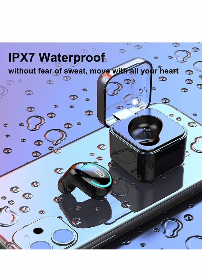 Single Bluetooth Earbud Mini Invisible Bluetooth Wireless Hidden Headphone for Work Music Relax Painless for Android Blue Tooth in-Ear Noise Cancelling HD Sound Quality Fast Pairing IPX7 Waterproof