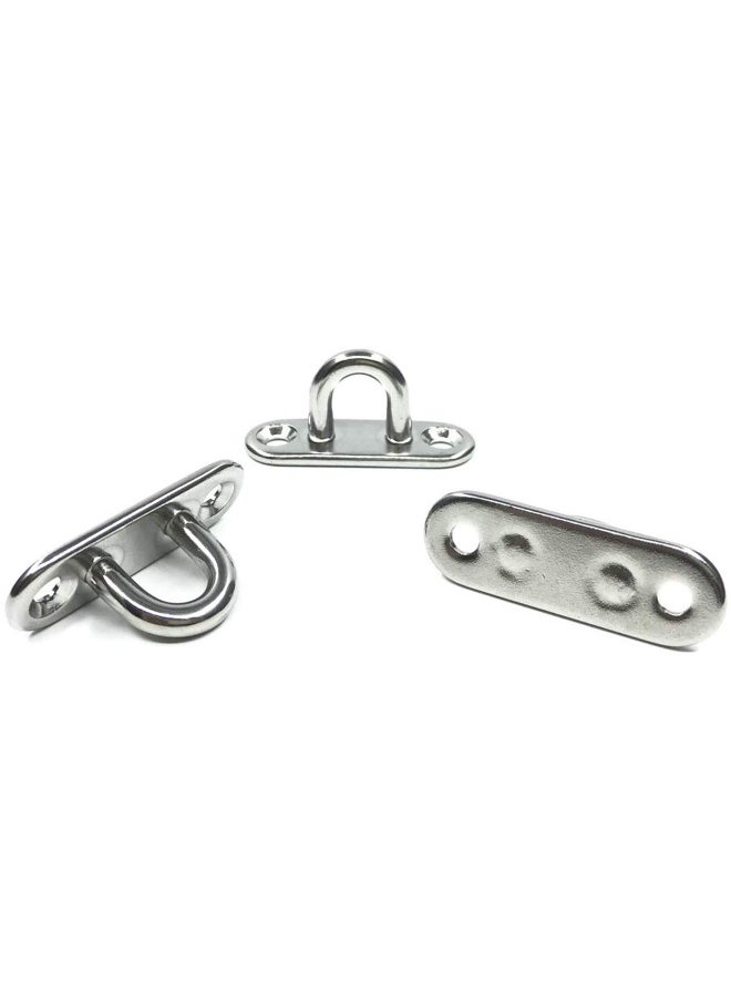 Stainless Steel Ceiling Hook Pad Eye Plate, Wall Mount Hook, 1.8 inch Marine Hardware Staple Hook Loop Screws Set, 600LB Loading Capacity (Pack of 8)