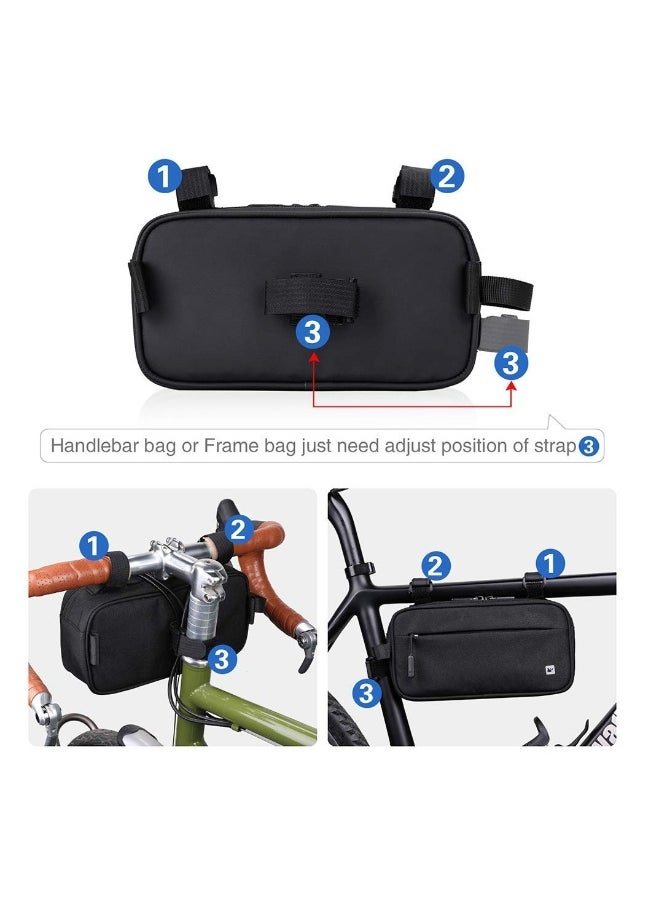 Bike Handlebar Bag, Multifunctional Waterproof Mountain Crossbar Front Bag Road Basket Bicycle Frame Waist Shoulder Professional Cycling Accessories