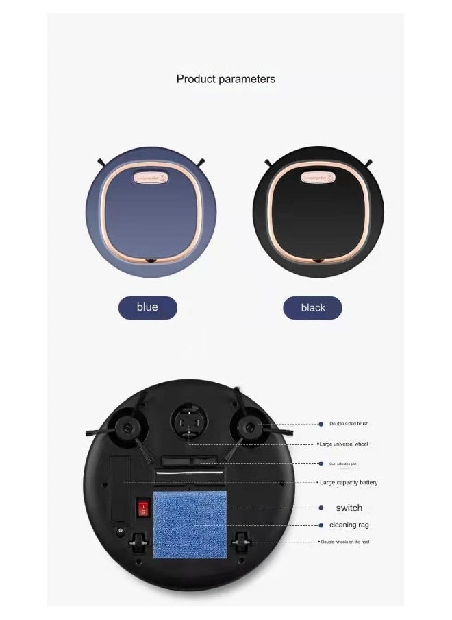 Ultra-Slim Robot Vacuum Cleaner with 1800Pa Strong Suction, Quiet Operation, Ideal for Hard Floors and Medium-Pile Carpets, Multiple Cleaning Modes, Perfect for Pet Hair Removal.
