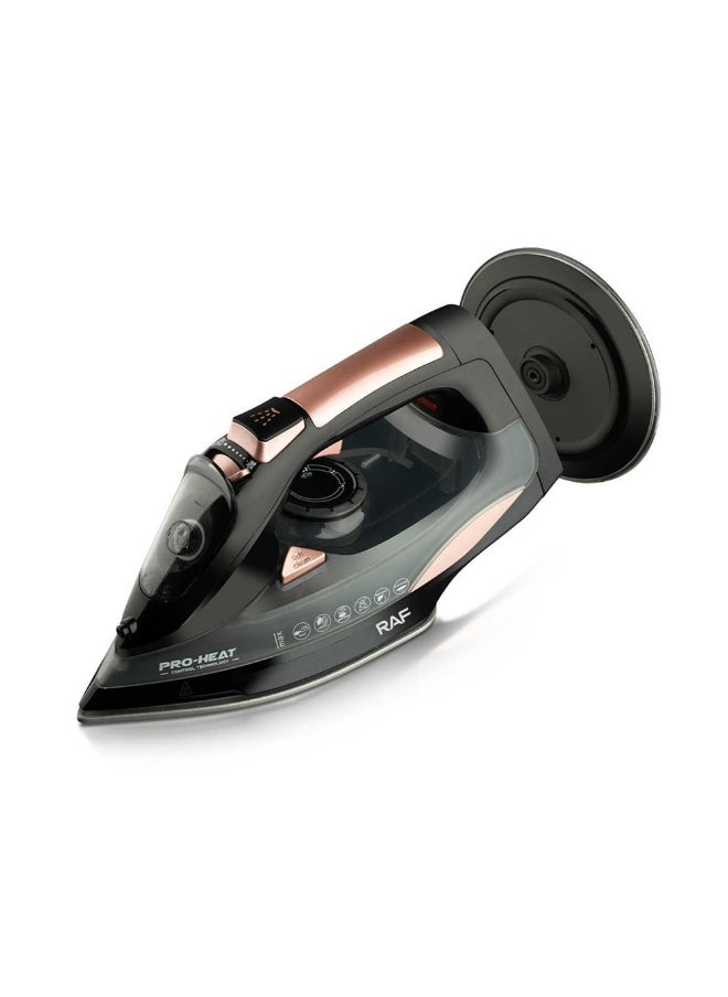 RAF R1388 Cordless Steam Iron – 2400W Hybrid Iron with Ceramic Soleplate, Vertical Steam, LED Indicator & Self-Cleaning Function – 350ml Water Tank