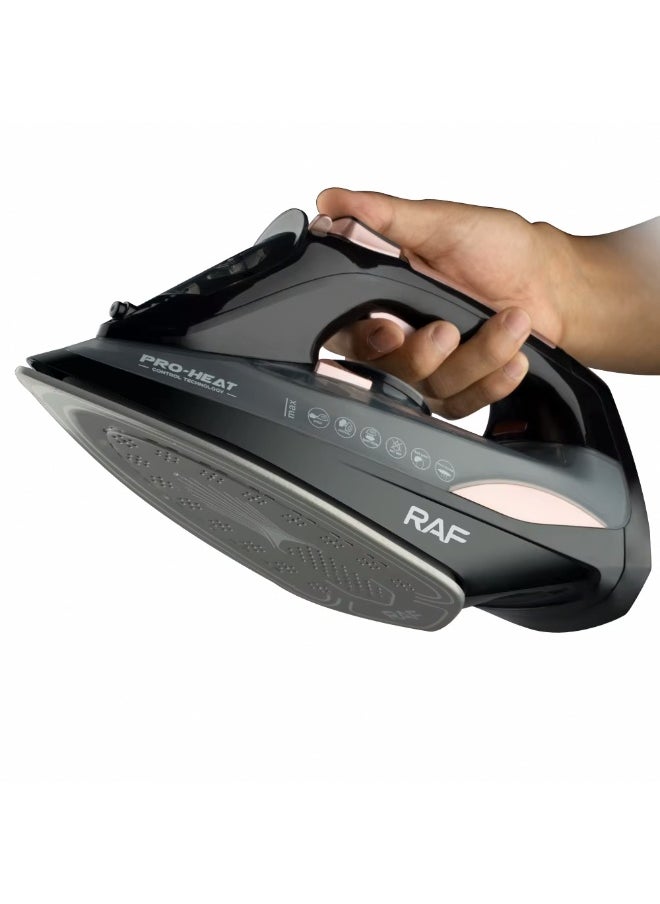 RAF R1388 Cordless Steam Iron – 2400W Hybrid Iron with Ceramic Soleplate, Vertical Steam, LED Indicator & Self-Cleaning Function – 350ml Water Tank