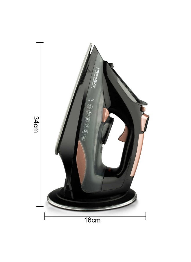 RAF R1388 Cordless Steam Iron – 2400W Hybrid Iron with Ceramic Soleplate, Vertical Steam, LED Indicator & Self-Cleaning Function – 350ml Water Tank