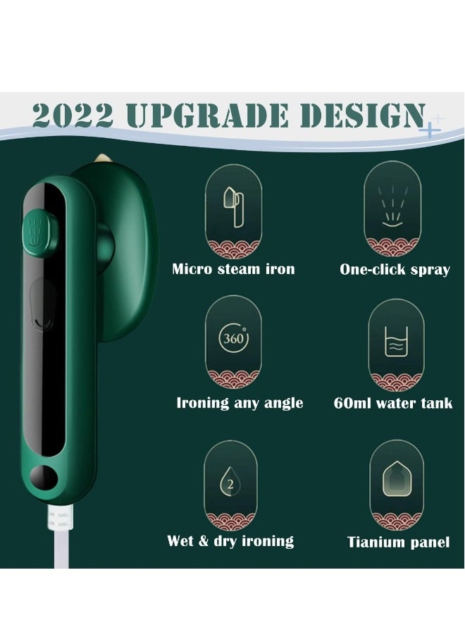 Portable Travel Steam Iron, Multifunction Micro Steam Iron Support Dry and Wet Ironing, Suitable for Home Travel College