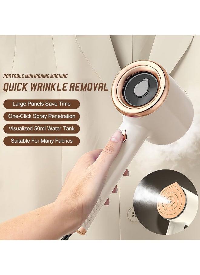 Portable Mini Ironing Machine, Travel Mini Steam Iron, Handheld Garment Steamer with Fast Preheating for Steam Dry Ironing, Ideal for Home and Travel