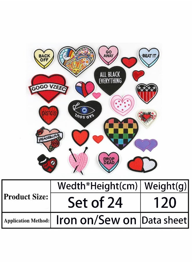24Pcs Embroidered Patches for DIY Crafts - Sew On/Iron On Applique Decorations for Clothing, Dresses, Pants, Hats, Jeans, and Backpacks. Perfect for Personalizing Your Style!