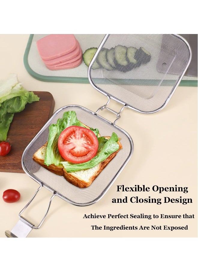 SYOSI Sandwich Cage, Sandwich Grill for Oven Stainless Steel Sandwich Clip Sandwich Maker Bread Rack Stainless Steel Toaster Accessory