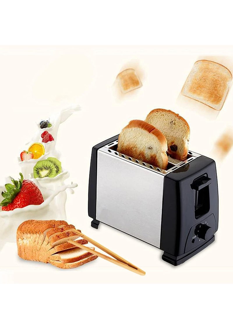2 Slice Toaster with Adjustable Browning Control knob, Stop Function & Removable Crumb Tray Breakfast Maker Stainless Steel Bread Toaster (BRD01)
